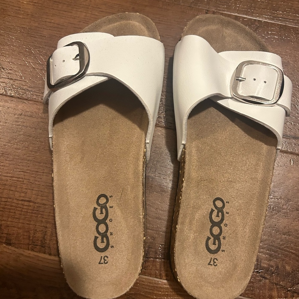 White sandals